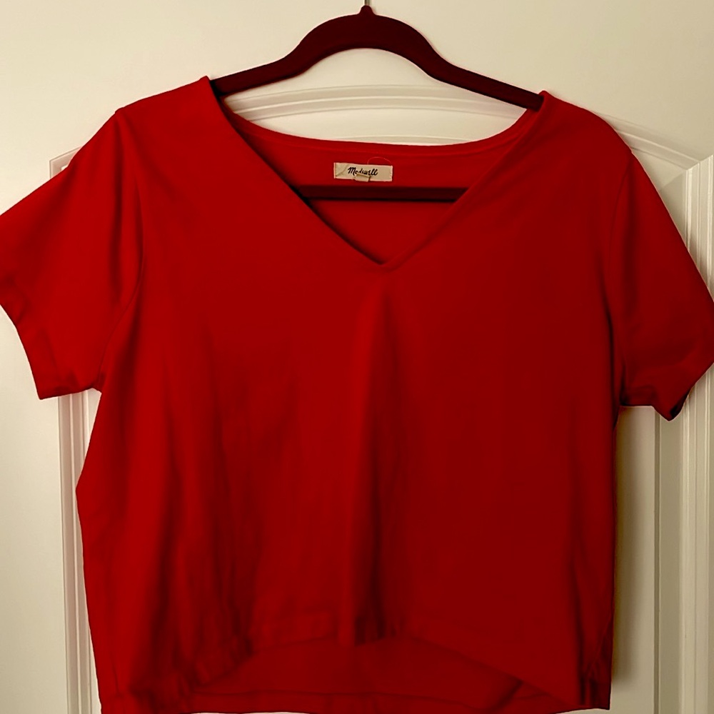 $10 CLOSET SALE! Madewell Tomato Red boxy shirt size small